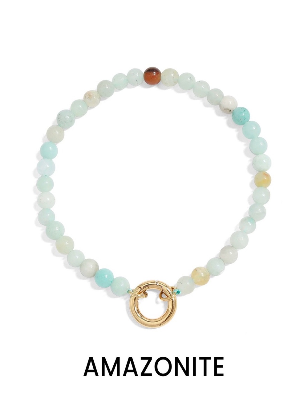 Amazonite Bead Necklace with Gold Clasp - Women Jewelry - Picture 2 of 2